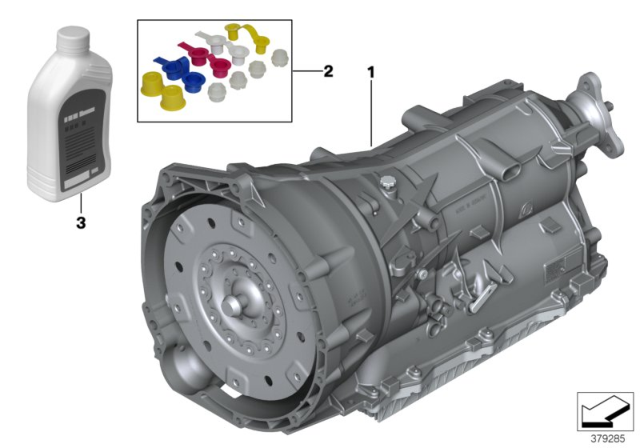 2019 BMW X3 Automatic Transmission GA8HP50X - All-Wheel Drive Diagram