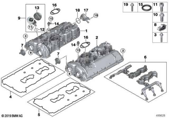 2020 BMW M8 CYLINDER HEAD COVER Diagram for 11128699192