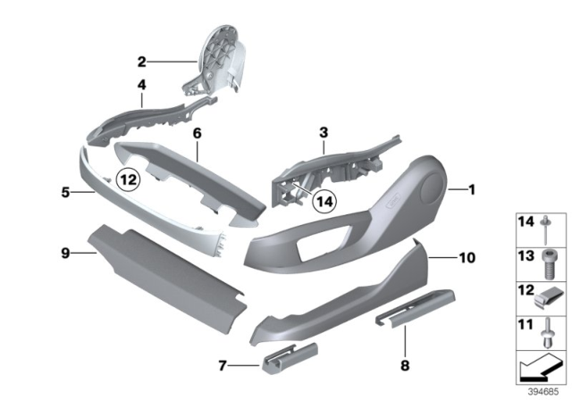 2011 BMW 750Li Seat Front Seat Coverings Diagram