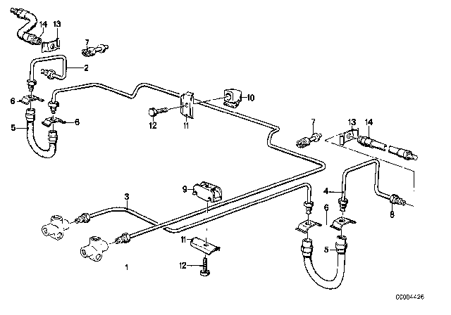 1985 BMW 524td Pipe Diagram for 34323412744