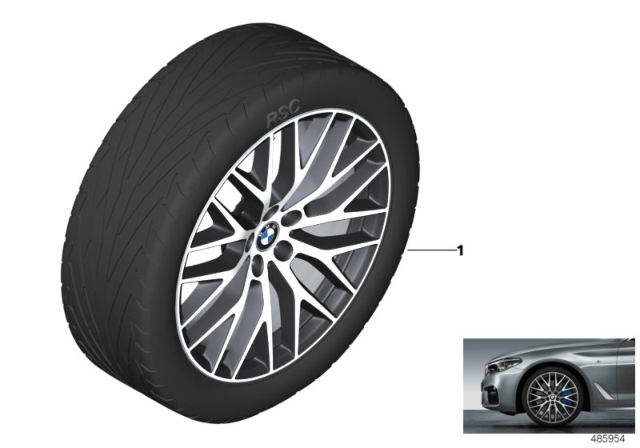 2017 BMW 540i BMW LM Wheel Cross-Spoke Diagram