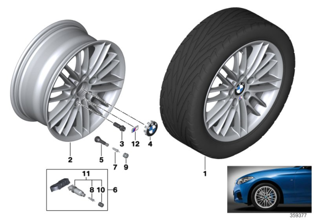 2020 BMW M240i xDrive BMW LA Wheel, M Double Spoke Diagram 5