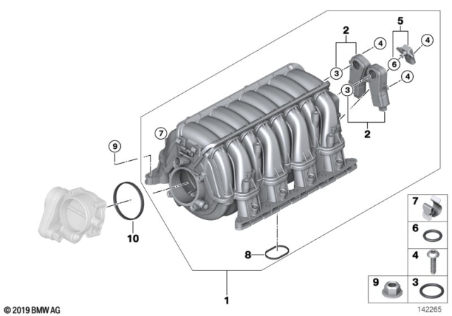 2007 BMW 550i Intake Manifold System Diagram