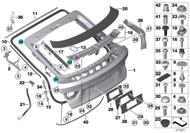 2015 BMW 328i GT Stop Buffer Diagram for 51247271945