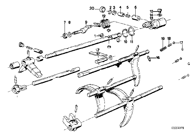 1984 BMW 633CSi Inner Gear Shifting Parts (Getrag 265/6) Diagram 2