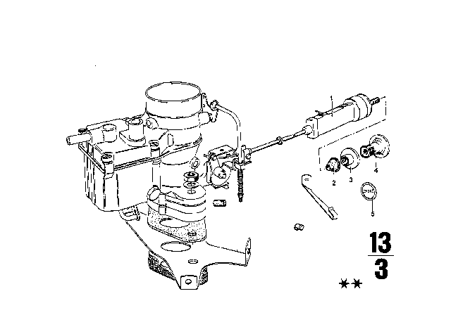 1975 BMW 2002 Carburetor Mounting Parts Diagram 2