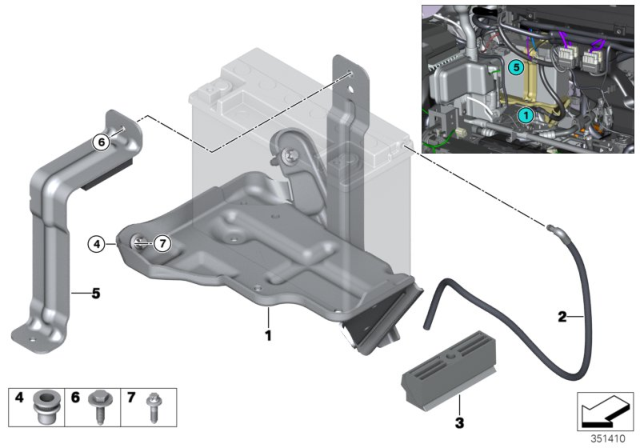 2019 BMW i3s Battery Mounting Parts Diagram