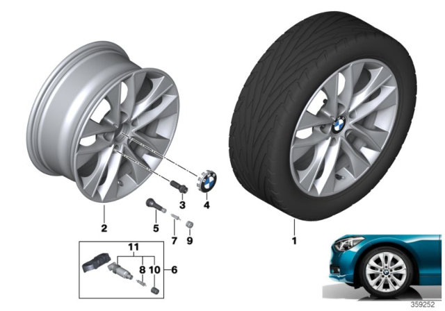 2016 BMW 228i BMW LA Wheel, V-Spoke Diagram 5