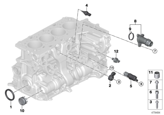 2019 BMW 230i xDrive Engine Block & Mounting Parts Diagram 2