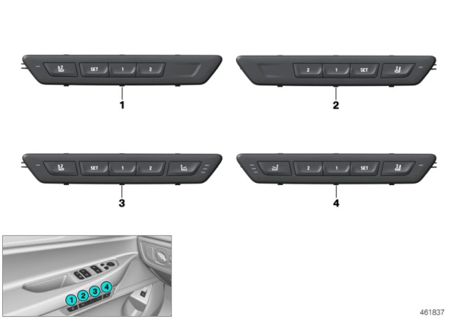 2020 BMW M760i xDrive Seat Functions Diagram 1