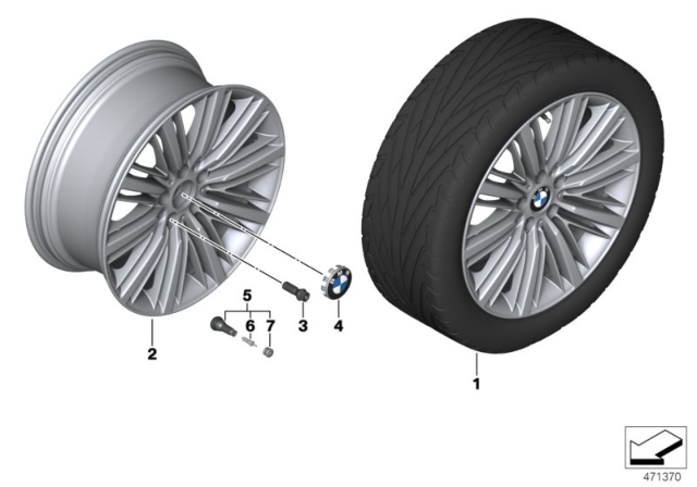 2017 BMW 650i BMW LA Wheel, Multi-Spoke Diagram 1