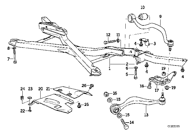 1992 BMW 850i Hex Bolt With Washer Diagram for 07119915039