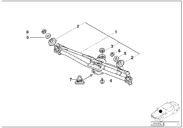1999 BMW 323i Windscreen Wiper System Diagram 1