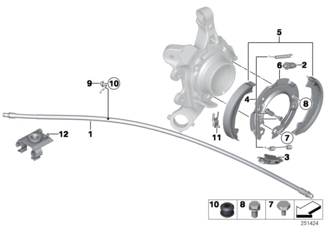 2016 BMW 228i Parking Brake / Brake Pads Diagram