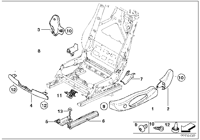 2011 BMW M3 Seat Front Seat Coverings Diagram