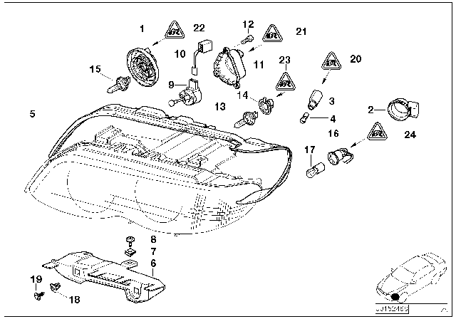 2001 BMW X5 Adapter For Bulb Diagram for 63128362503