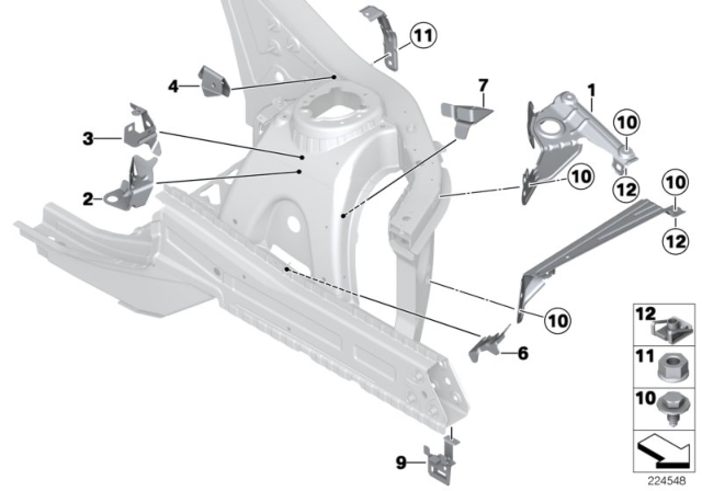 2015 BMW X4 Front Body Bracket Diagram 1