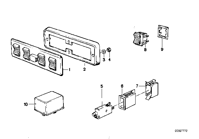 1979 BMW 528i Switch Combination Electrical Window Lifter Diagram
