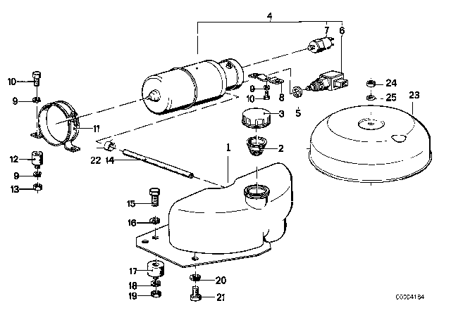 1982 BMW 633CSi Levelling Device / Pump Unit Diagram