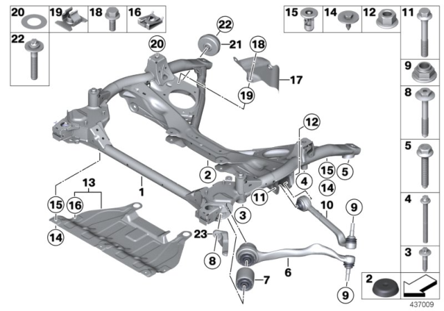 2016 BMW M235i Front Axle Support, Wishbone / Tension Strut Diagram