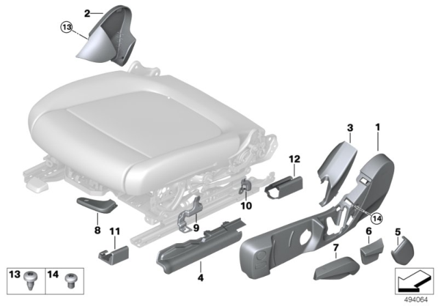 2020 BMW M340i xDrive EXTERIOR LEFT SEAT RAIL COVE Diagram for 52107448267