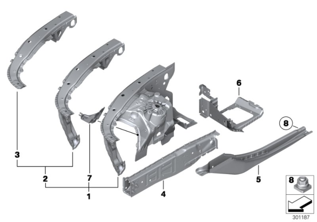 2014 BMW Alpina B7 Wheelhouse / Engine Support Diagram