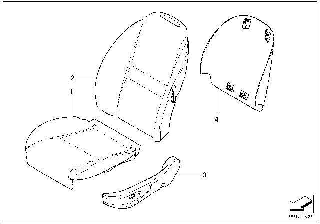 2002 BMW Z8 Individual Cover, Sports Seat Diagram