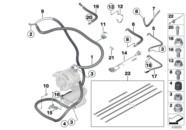 2012 BMW M6 Battery / Starter Ground Cable Diagram