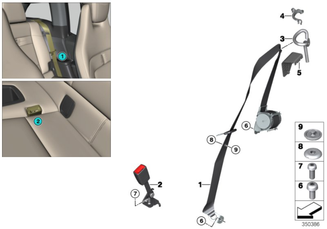 2019 BMW i3s Belt Guide, Right Diagram for 72117304156
