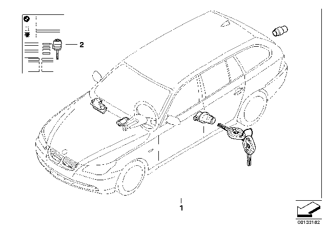 2007 BMW 530xi One-Key Locking Diagram