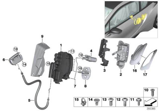 2020 BMW i8 One-Key Locking Diagram for 51217242354