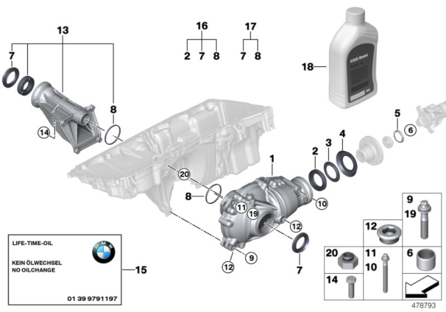2011 BMW X5 M Front Axle Differential Separate Component All-Wheel Drive V. Diagram