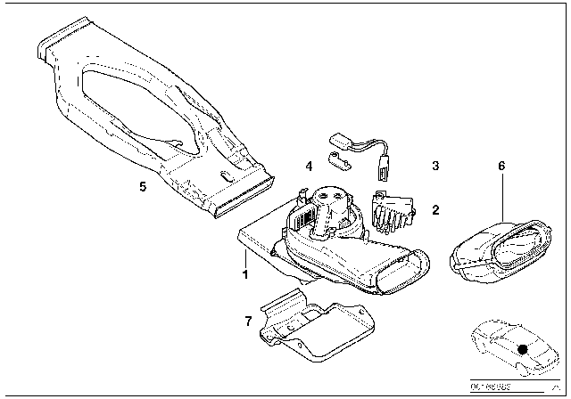 2000 BMW X5 Plug-In Connection Bracket Diagram for 64316902276