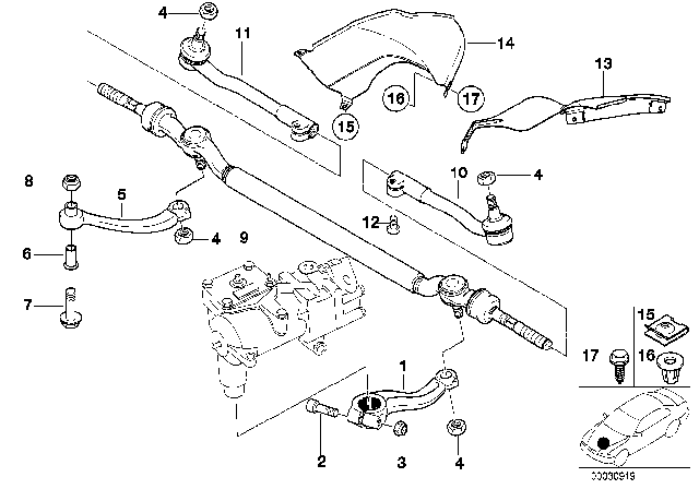 2000 BMW M5 Self-Locking Hex Nut Diagram for 32211094586