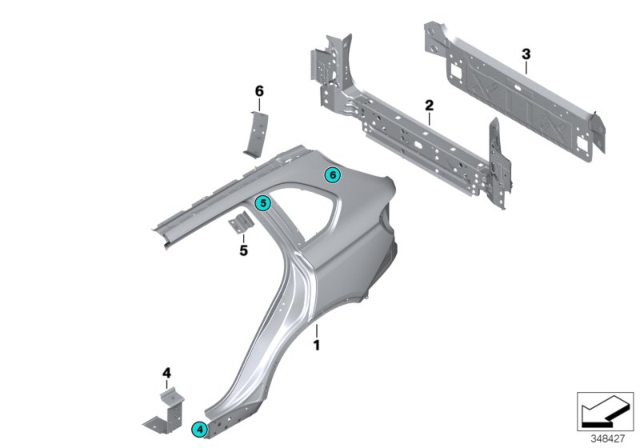 2015 BMW X6 Side Panel / Tail Trim Diagram