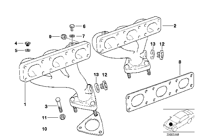1999 BMW 323is Exhaust Manifold Diagram