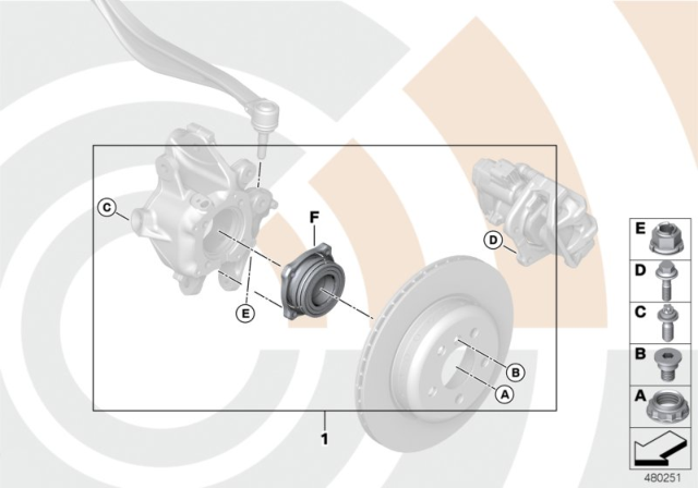2014 BMW 528i Repair Kit, Wheel Bearing, Rear Diagram