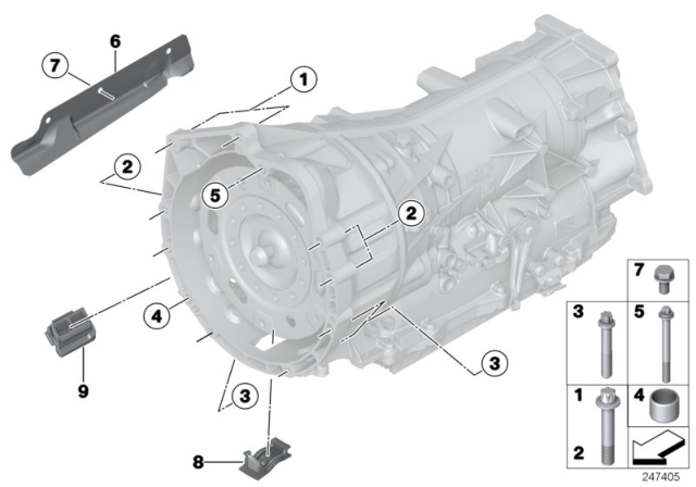 2015 BMW X3 Transmission Mounting Diagram
