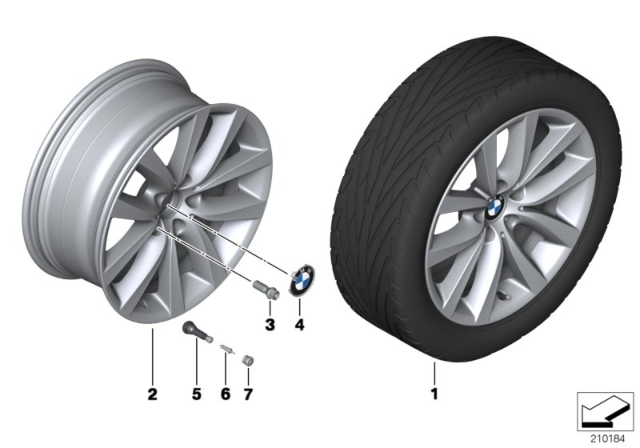 2018 BMW 640i xDrive BMW LA Wheel, V-Spoke Diagram 2