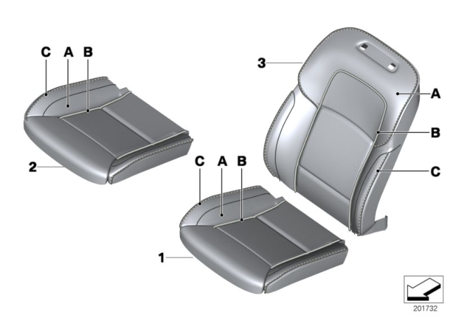 2011 BMW 528i Individual Cover, Leather Comfort Seat Diagram