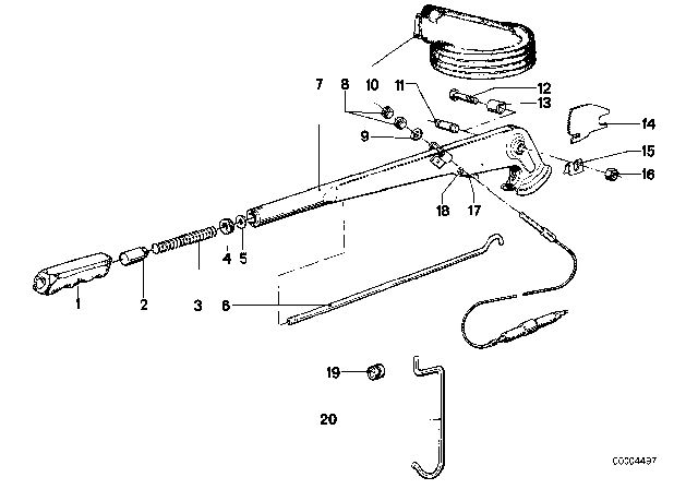 1981 BMW 633CSi Parking Brake / Control Diagram 1