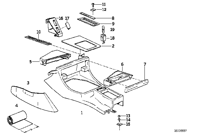 1988 BMW 735iL Floor Covering Diagram for 51928114535