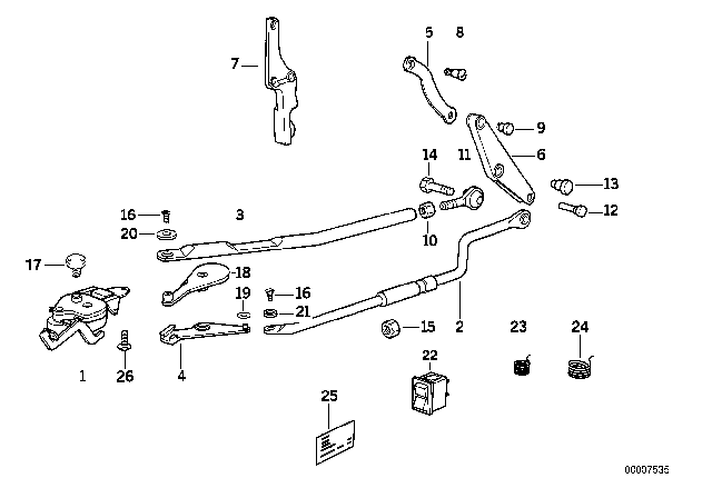 1991 BMW 318i Push Rod Rear Diagram for 54348112785