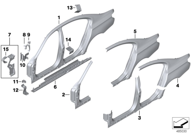2014 BMW 750Li Reinforcement Plate, C-Pillar, Left Diagram for 41217275584