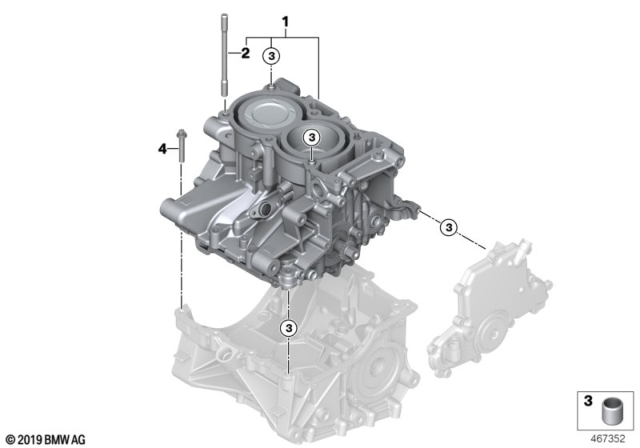 2019 BMW i3s Engine Block & Mounting Parts Diagram 1