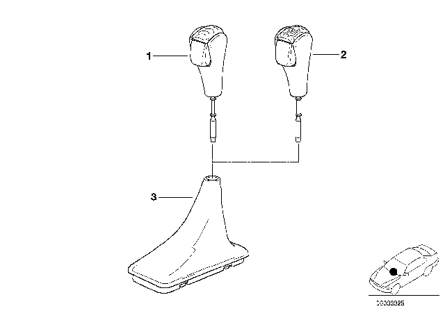 2003 BMW X5 Selector Lever Handles / Covers Diagram