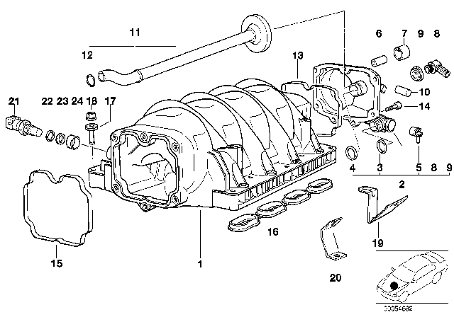 1996 BMW 840Ci Vent Pipe Diagram for 11611742826
