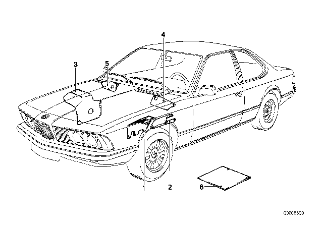 1983 BMW 633CSi Sound Insulation Diagram 1
