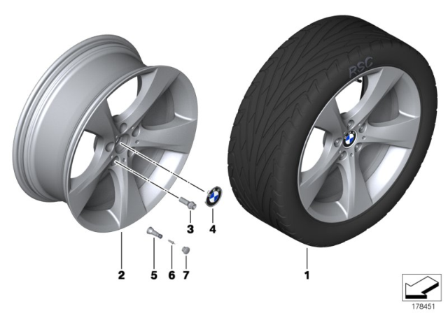 2014 BMW X1 BMW LA Wheel, Star Spoke Diagram 4