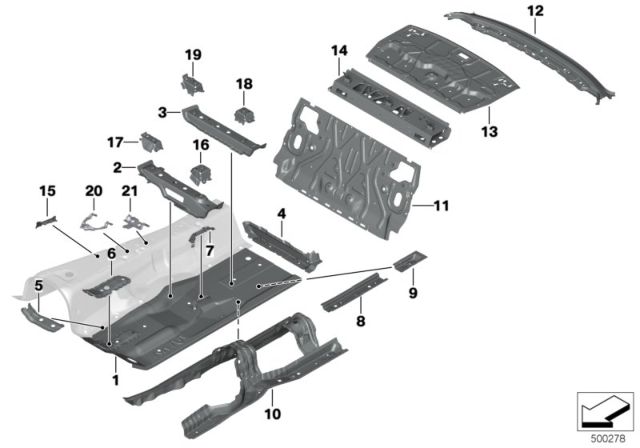 2020 BMW 540i Partition Trunk / Floor Parts Diagram